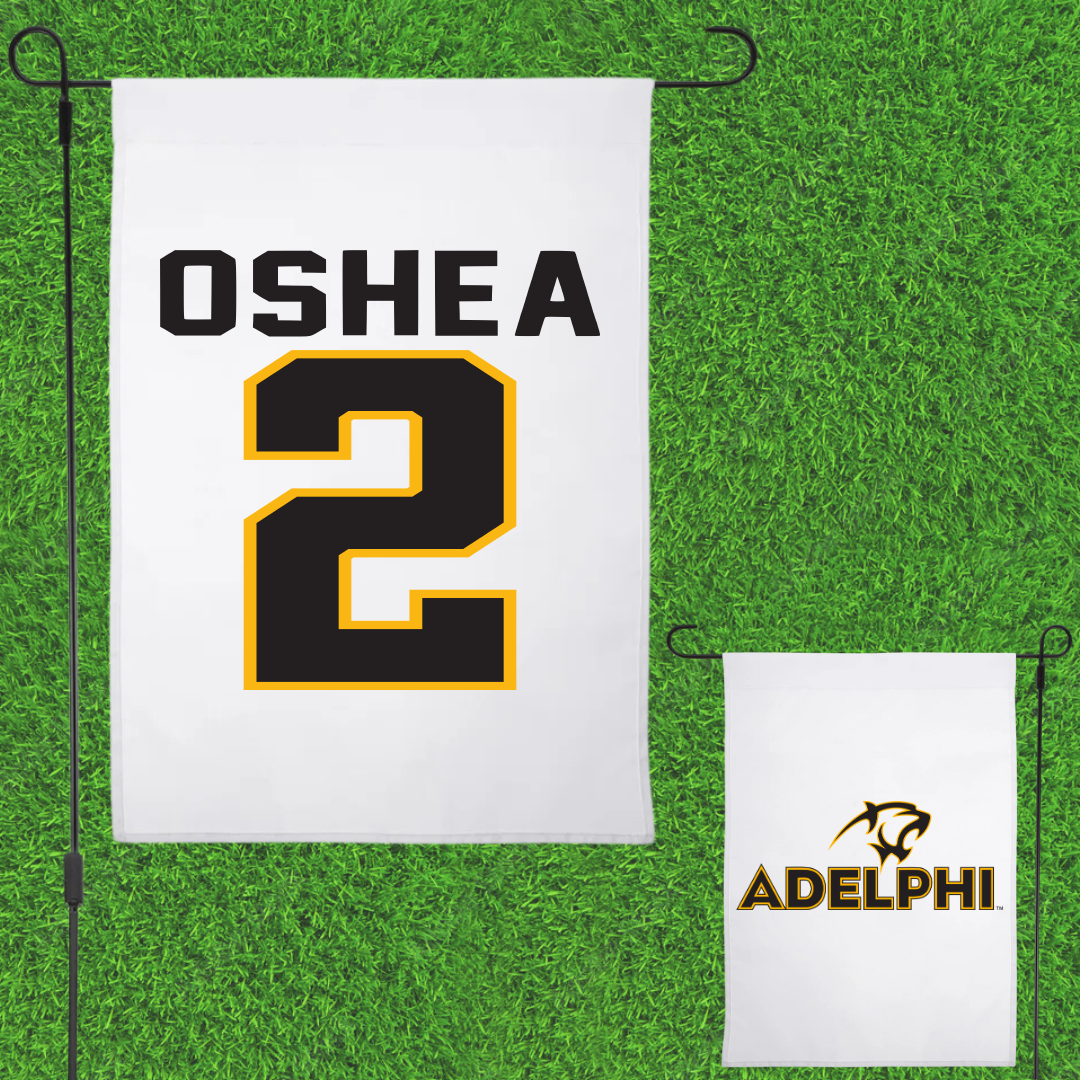 Adelphi University Lacrosse White Garden Flag - #2 Nick OShea