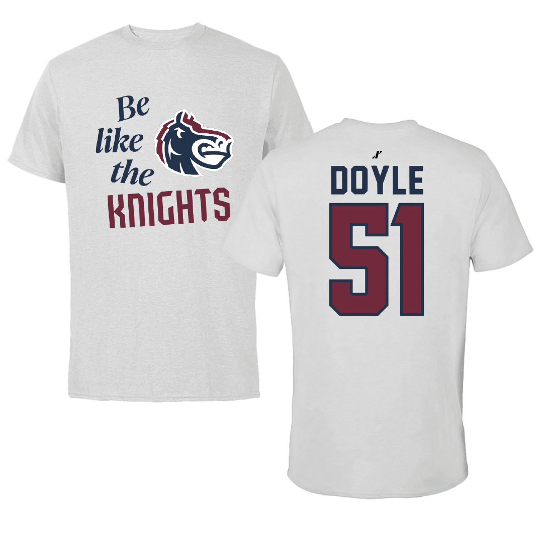 Fairleigh Dickinson University-Metropolitan Campus Baseball Light Gray Be Like Us Performance Tee - #51 Evan Doyle