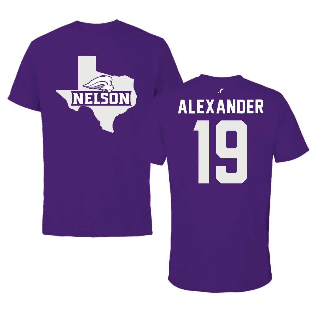 Nelson University Volleyball Purple State Performance Tee - #19 Bailee Alexander