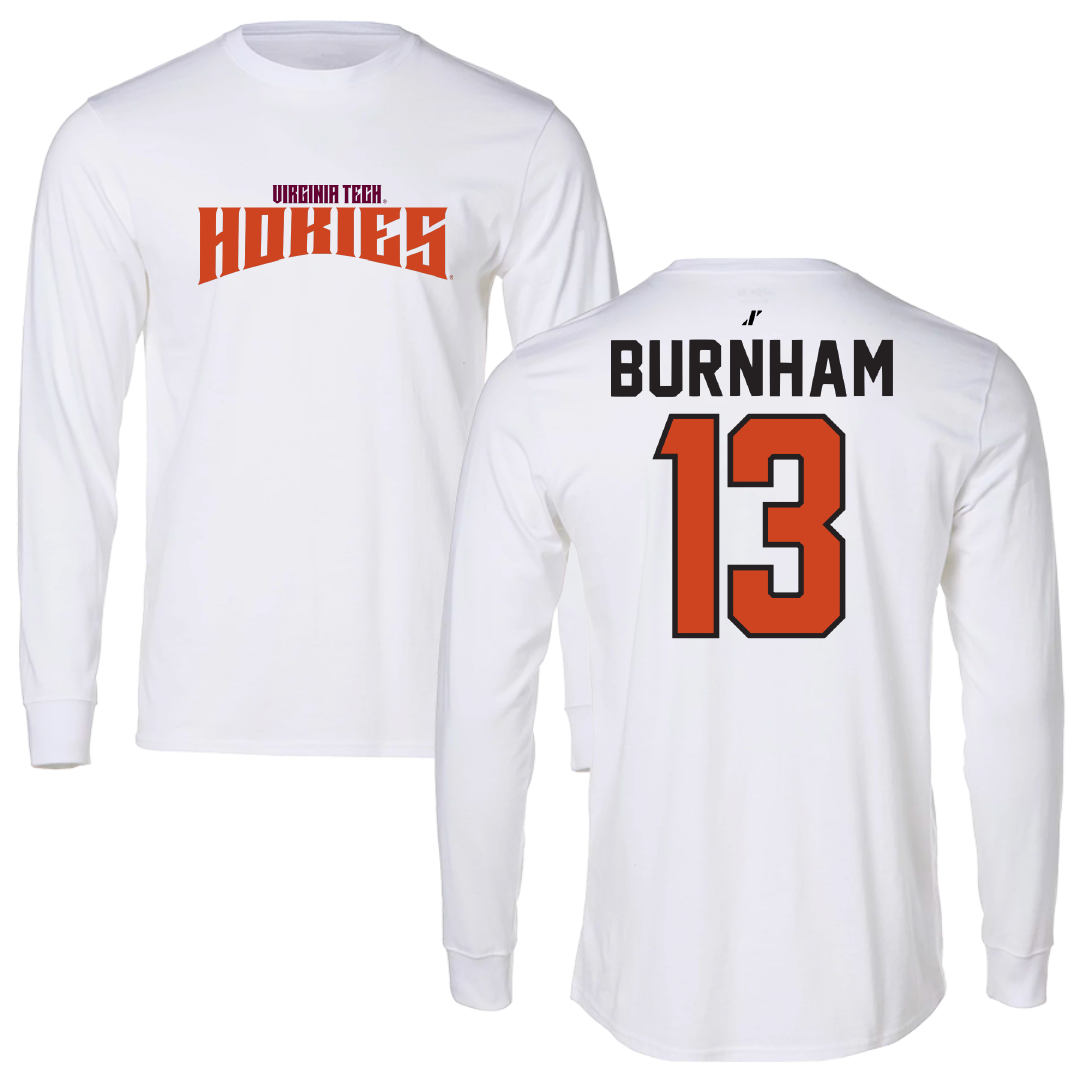 Virginia Tech Basketball White Classic Performance Long Sleeve - #13 Ben Burnham