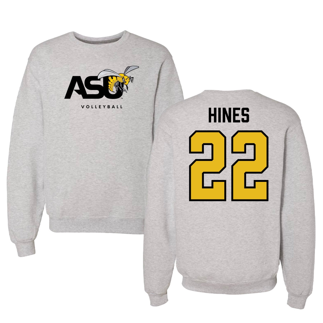 Alabama State University Volleyball Light Gray Crewneck - #22 Kaylen Hines