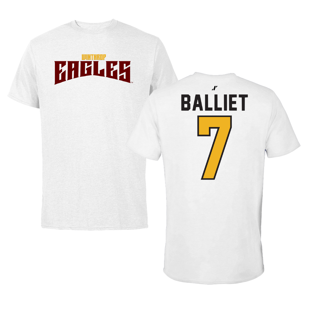 Winthrop University Soccer White Classic Performance Tee - #7 Sophia Balliet
