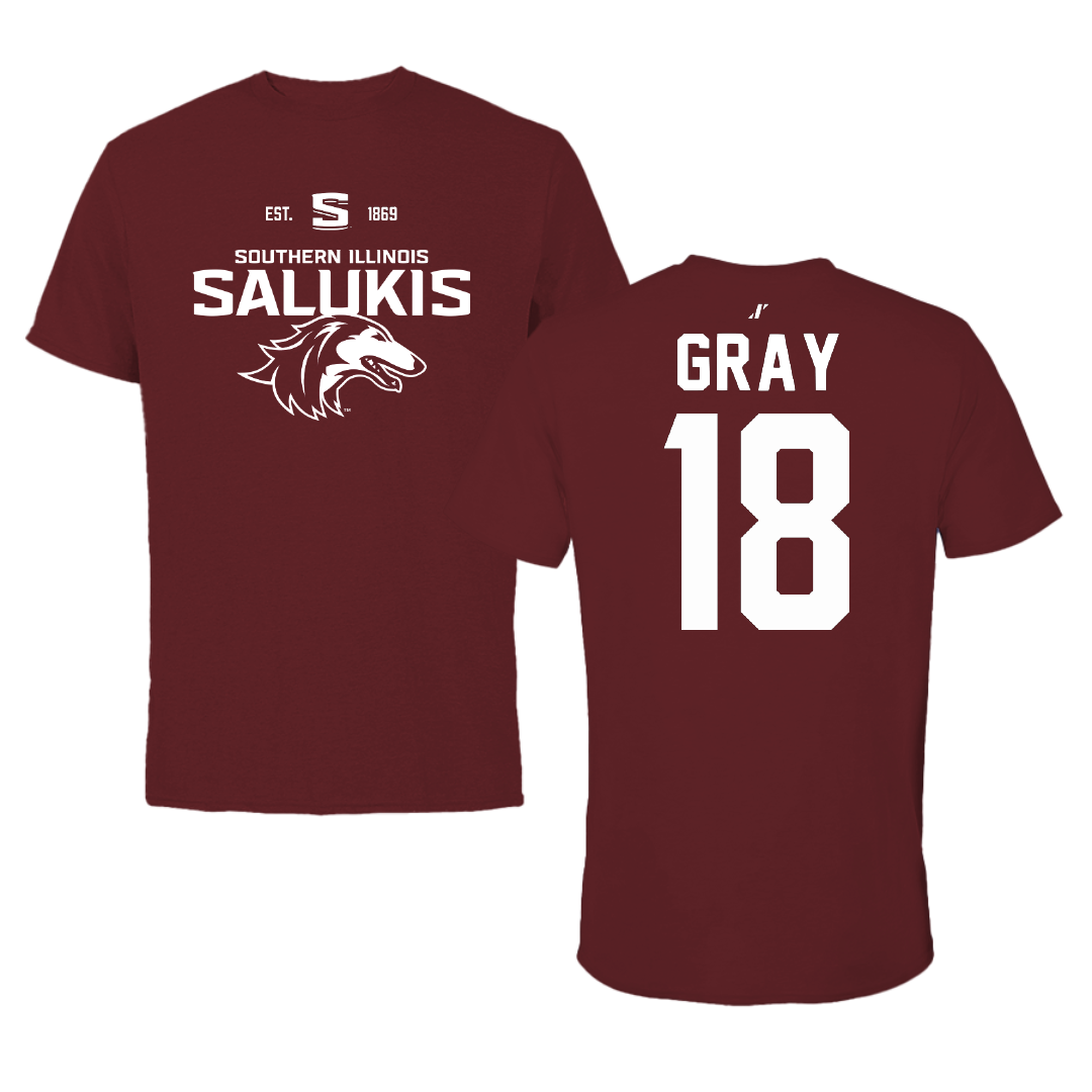 Southern Illinois University at Carbondale Baseball Maroon General Performance Tee - #18 Hesston Gray