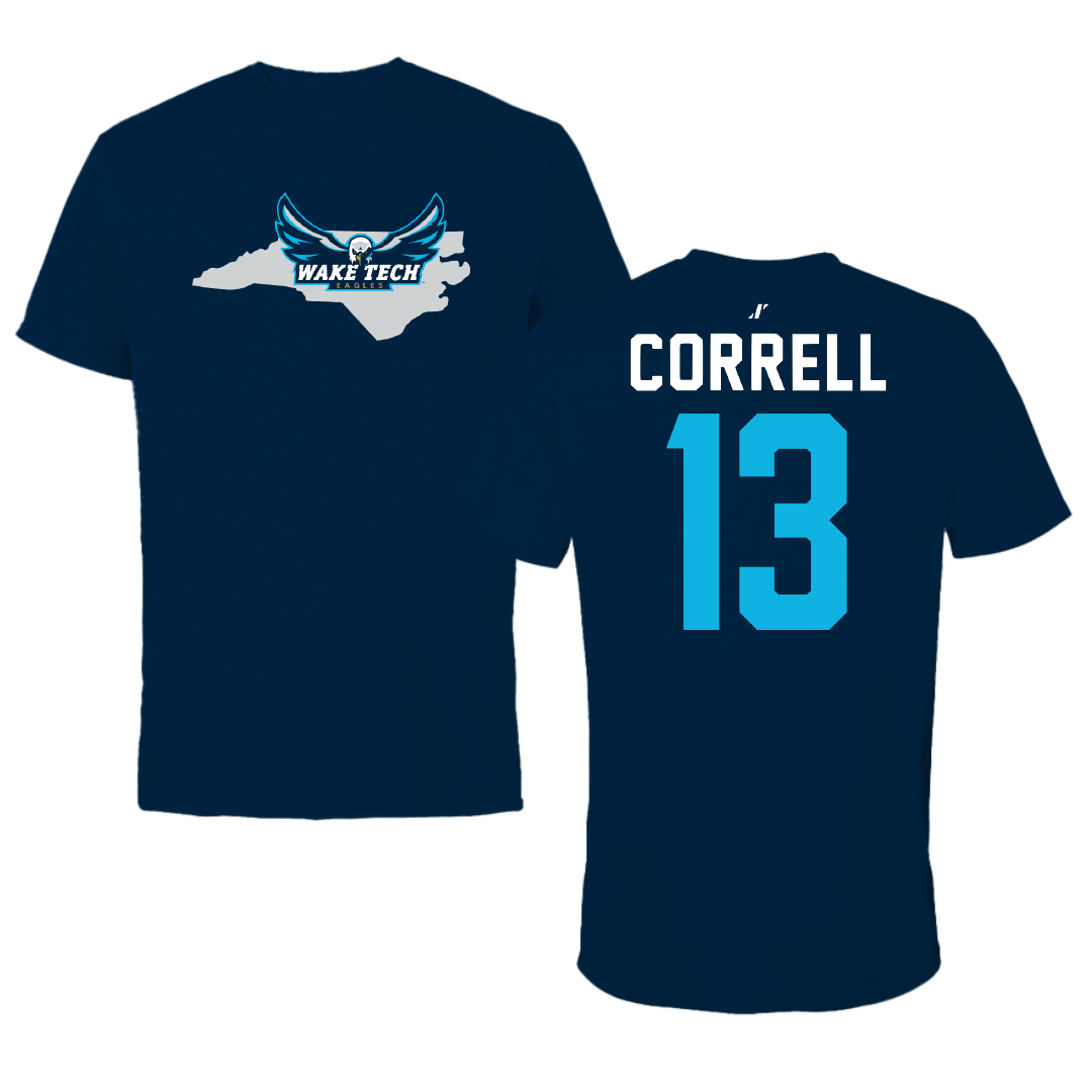 Wake Tech Community College Softball Navy State Tee - #13 Leah Correll