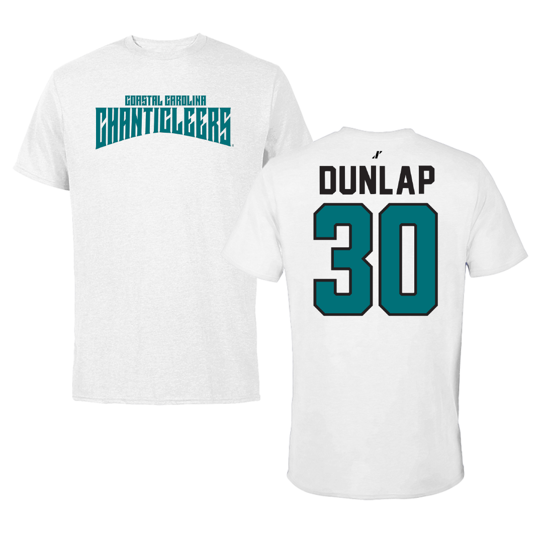 Coastal Carolina University Basketball White Classic Tee - #30 Charles Dunlap