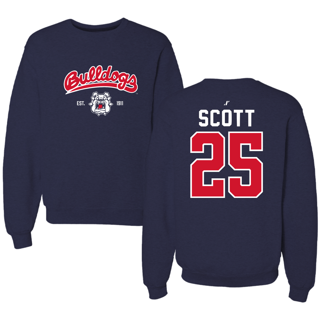 Fresno State University Soccer Navy General Crewneck - #25 Kaya Scott