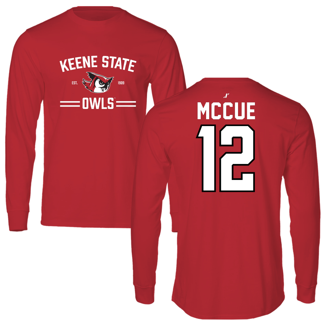 Keene State College Baseball Red General Long Sleeve - #12 Evan McCue