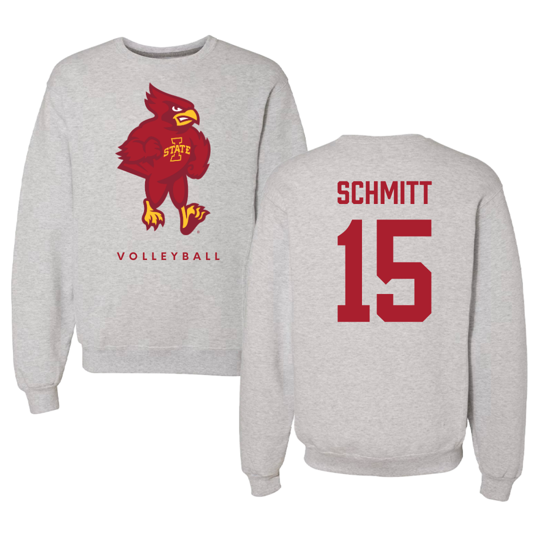 Iowa State University Volleyball Gray Crewneck - #15 Kiersten Schmitt