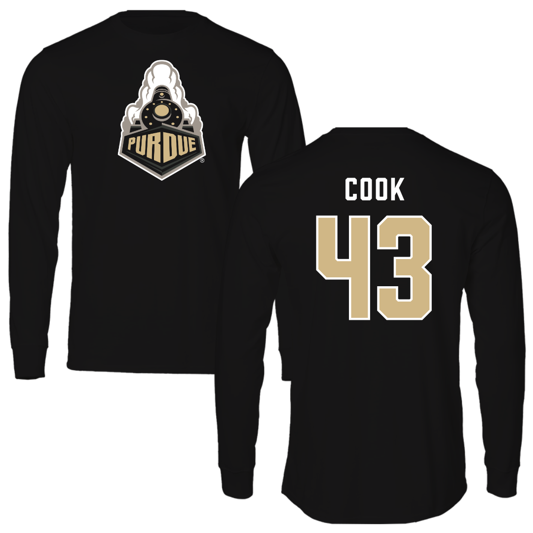 Purdue University Baseball Black Long Sleeve - #43 Avery Cook