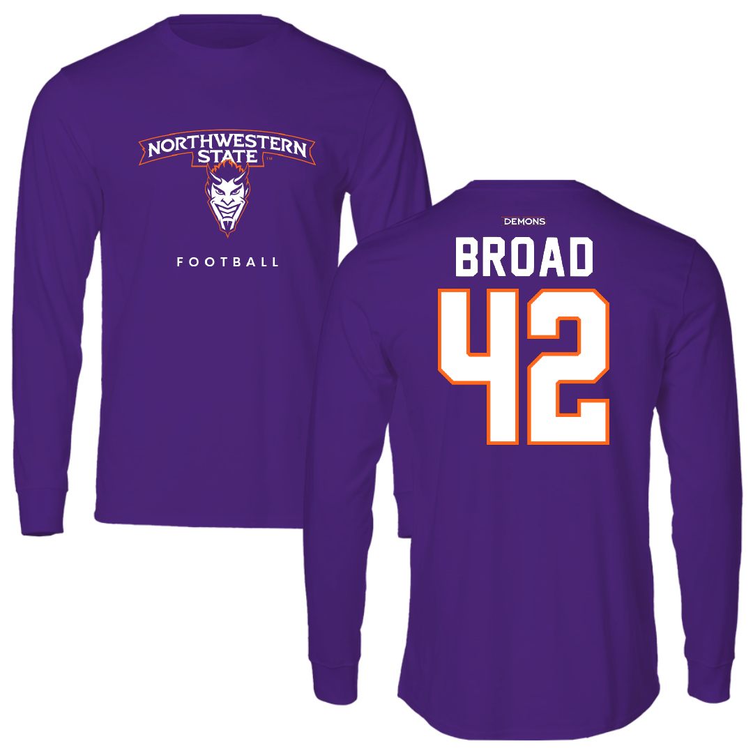 Northwestern State University Football Purple Long Sleeve - #42 Matthew Broad