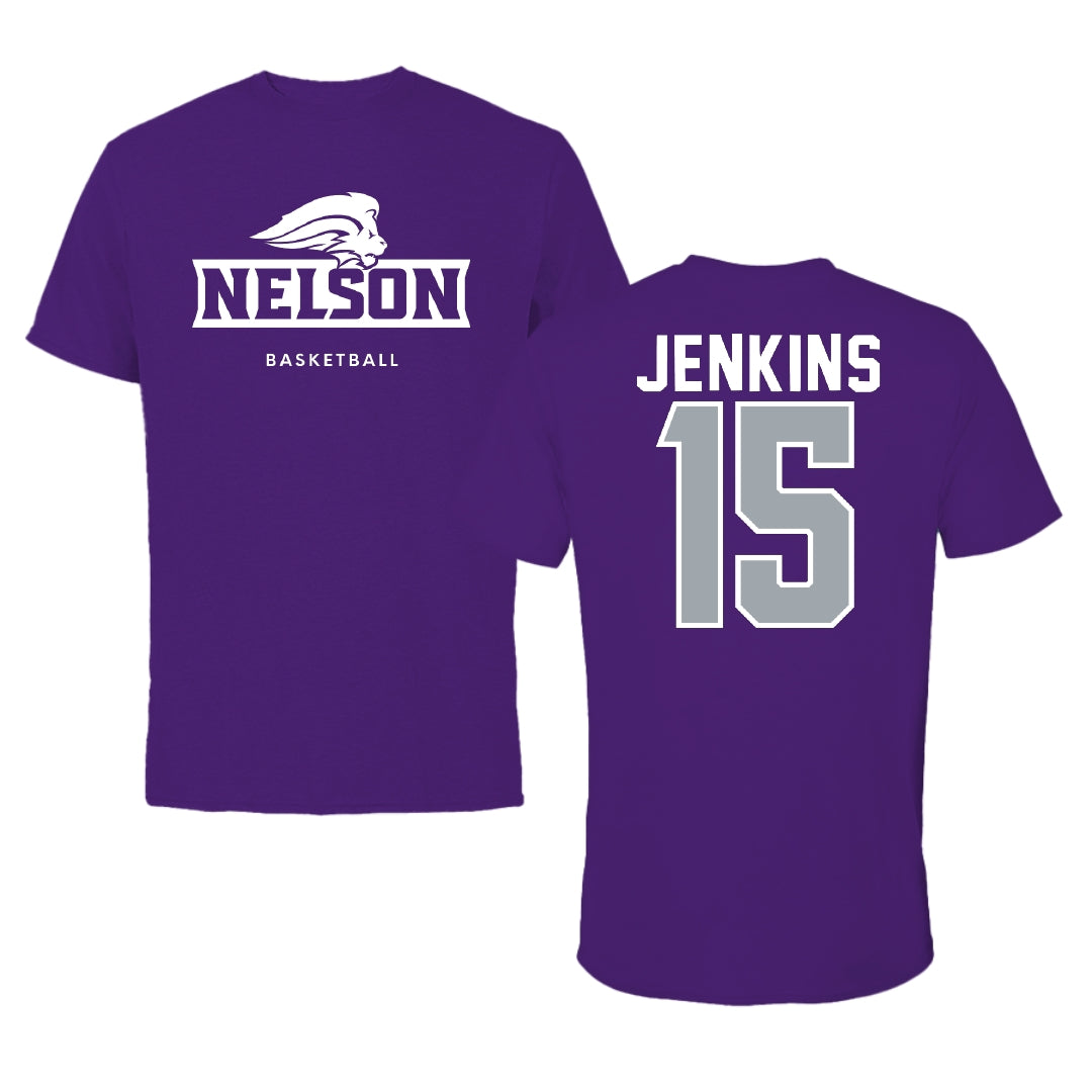 Nelson University Basketball Purple Tee - #15 Jordan Jenkins
