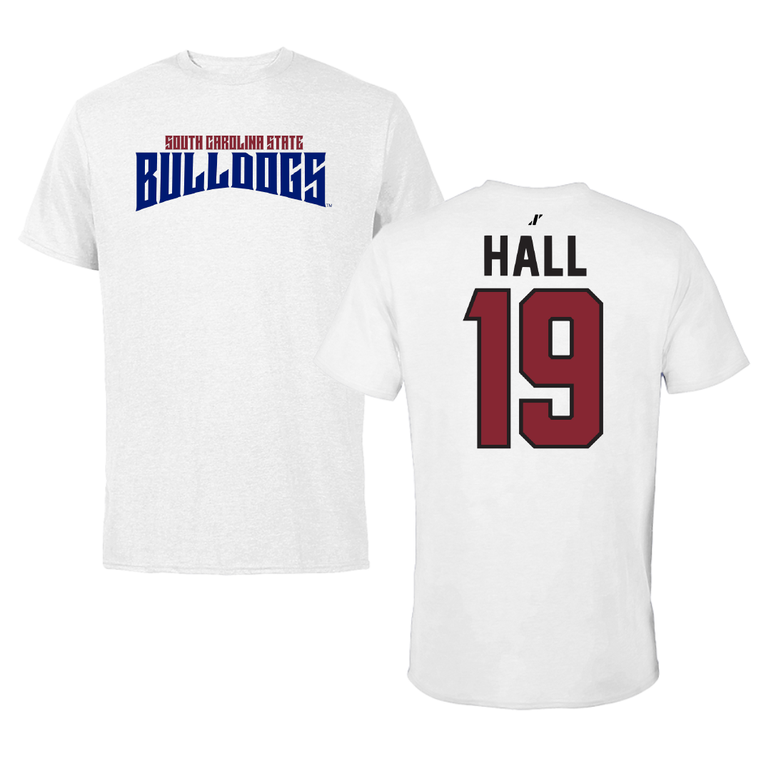 South Carolina State University Football White Classic Tee - #19 Ashaad Hall