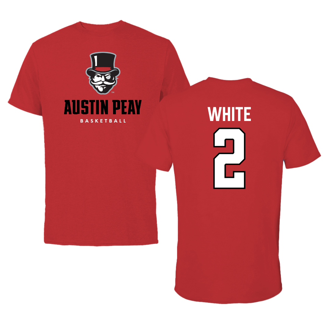 Austin Peay State University Basketball Red Mascot Performance Tee - #2 Desmond White