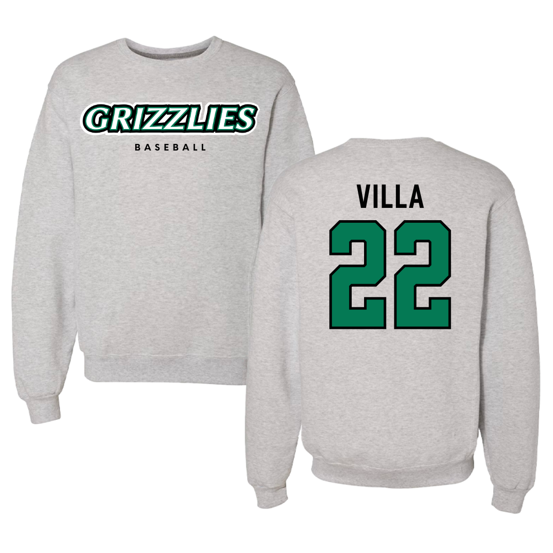 Adams State University Baseball Gray Grizzlies Crewneck - #22 Eric Villa