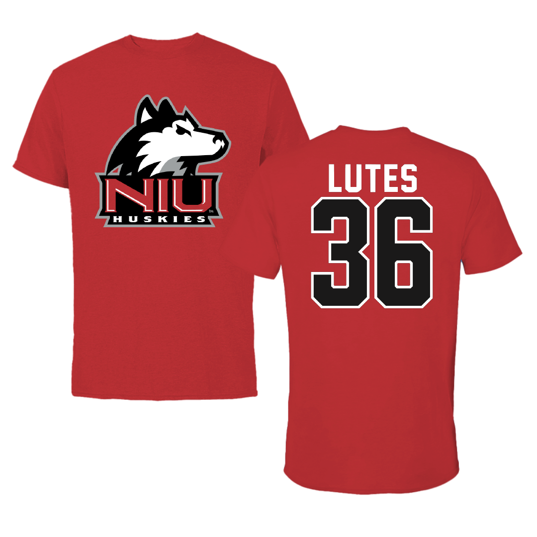 Northern Illinois University Baseball Red Performance Tee - #36 Conner Lutes