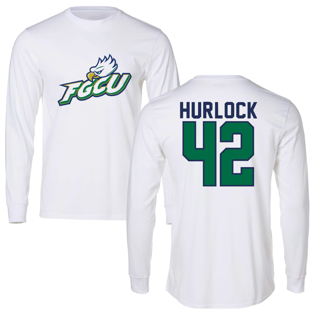 Florida Gulf Coast University Baseball White Long Sleeve - #42 Robert Hurlock
