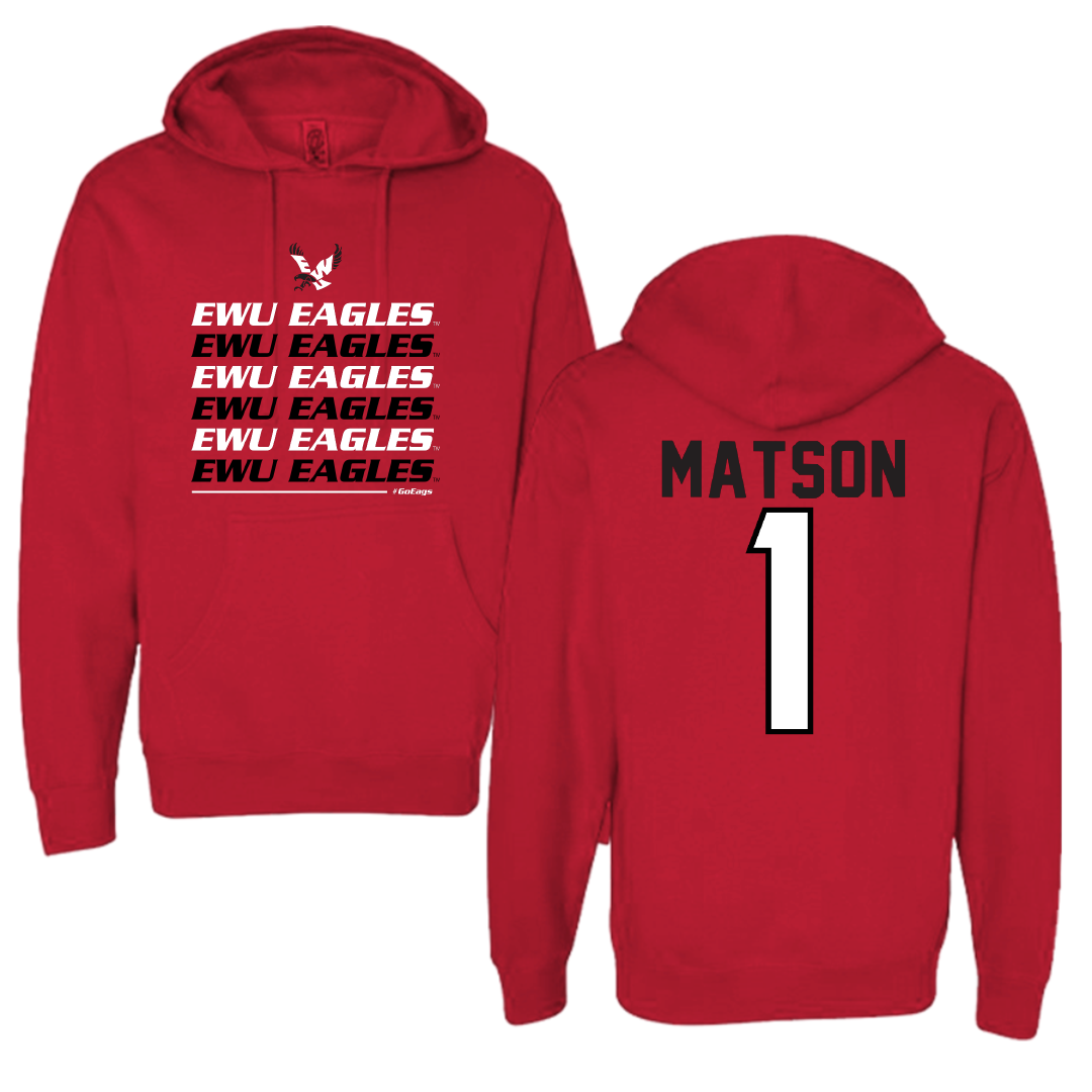 Eastern Washington University Soccer Red General Hoodie - #1 Kiara Matson