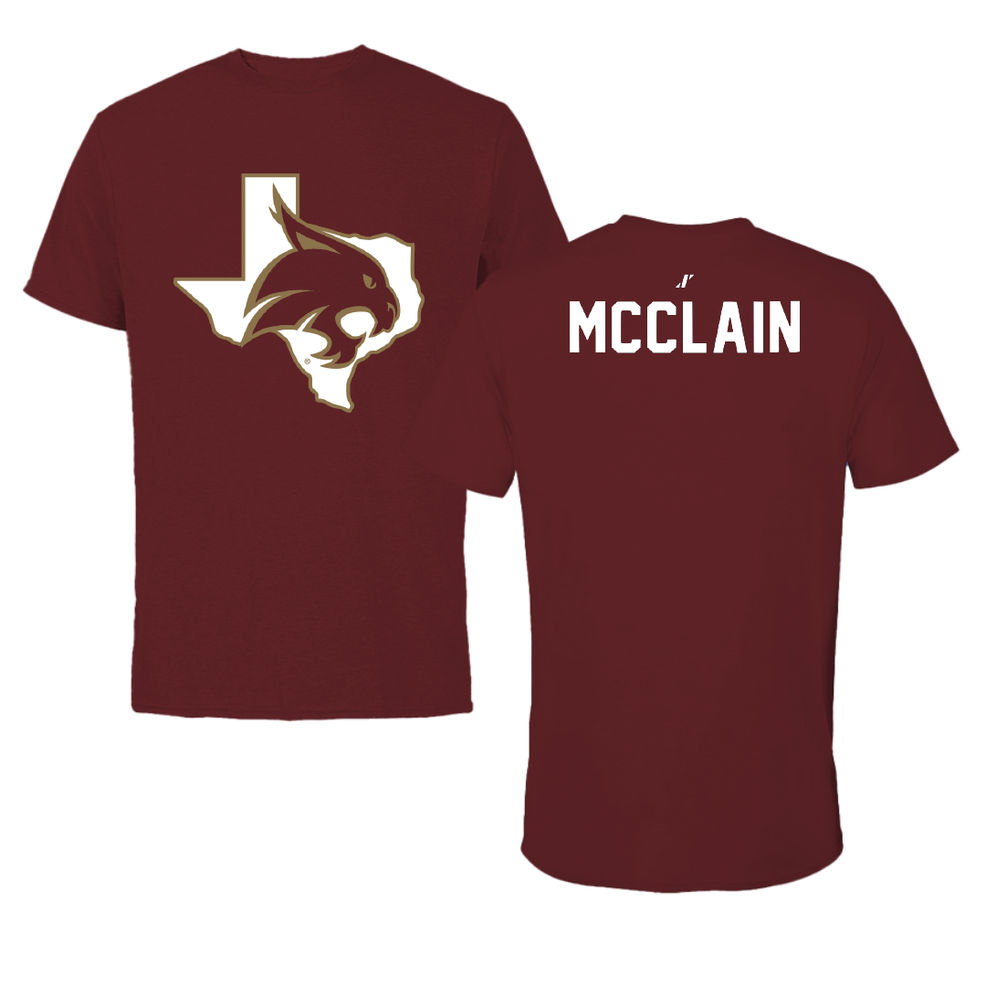 Texas State University Cheer Maroon State Performance Tee - Addison McClain
