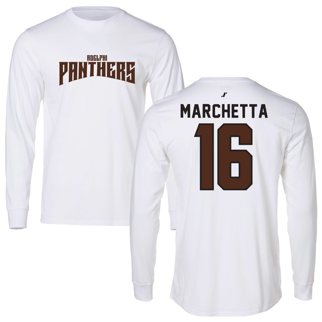 Adelphi University Lacrosse White Classic Performance Long Sleeve - #16 Madison Marchetta