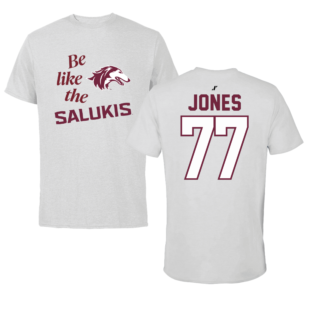 Southern Illinois University at Carbondale Softball Light Gray Be Like Us Performance Tee - #77 Sidney Jones