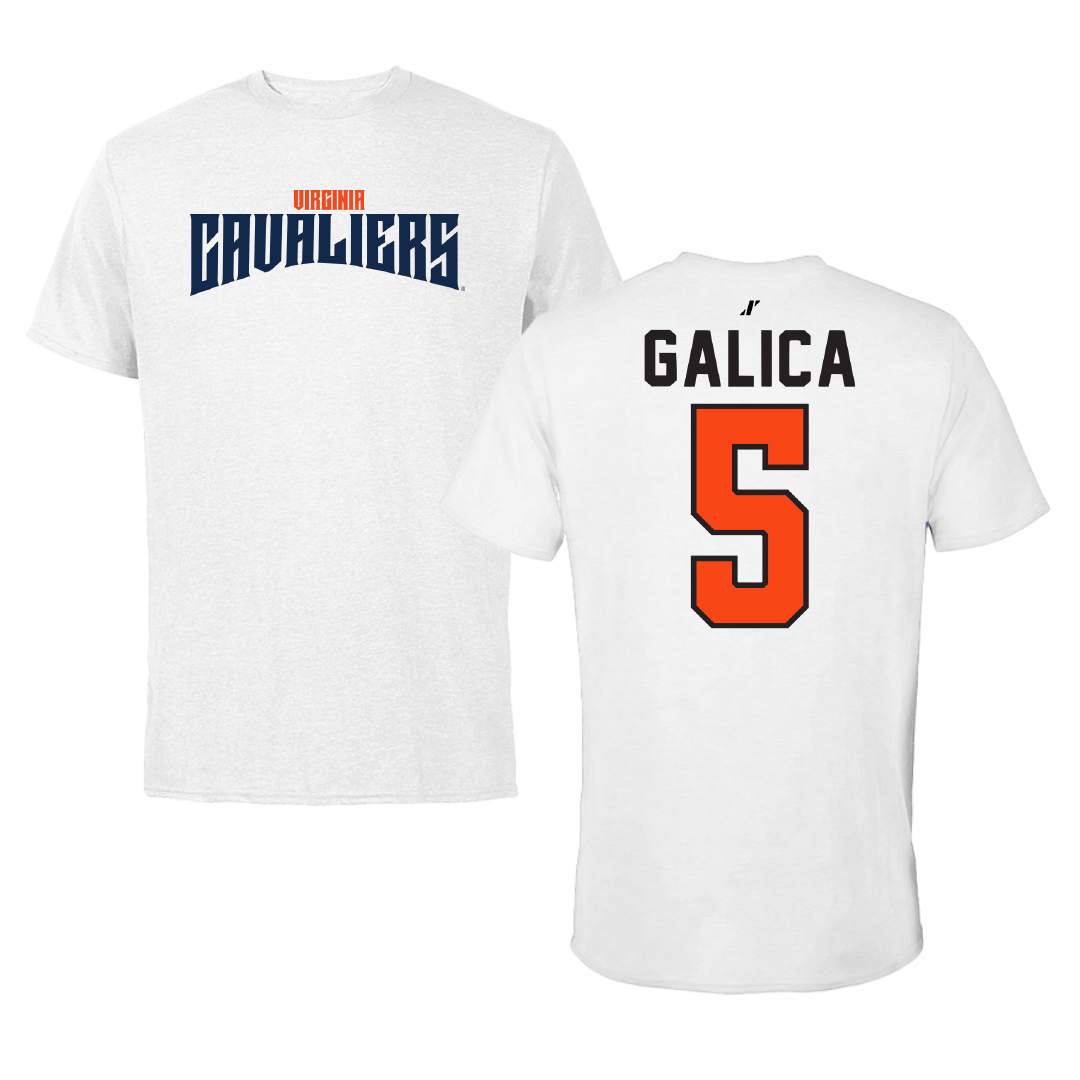 University of Virginia Lacrosse White Classic Performance Tee - #5 Kate Galica