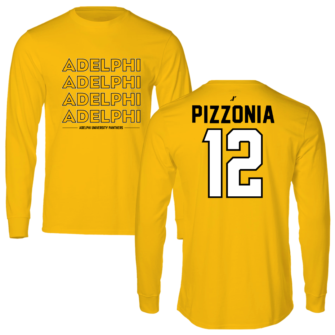 Adelphi University Baseball Gold General Performance Long Sleeve - #12 Greyson Pizzonia