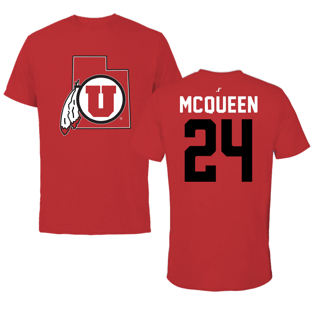 University of Utah Basketball Red State Performance Tee - #24 Kennady McQueen