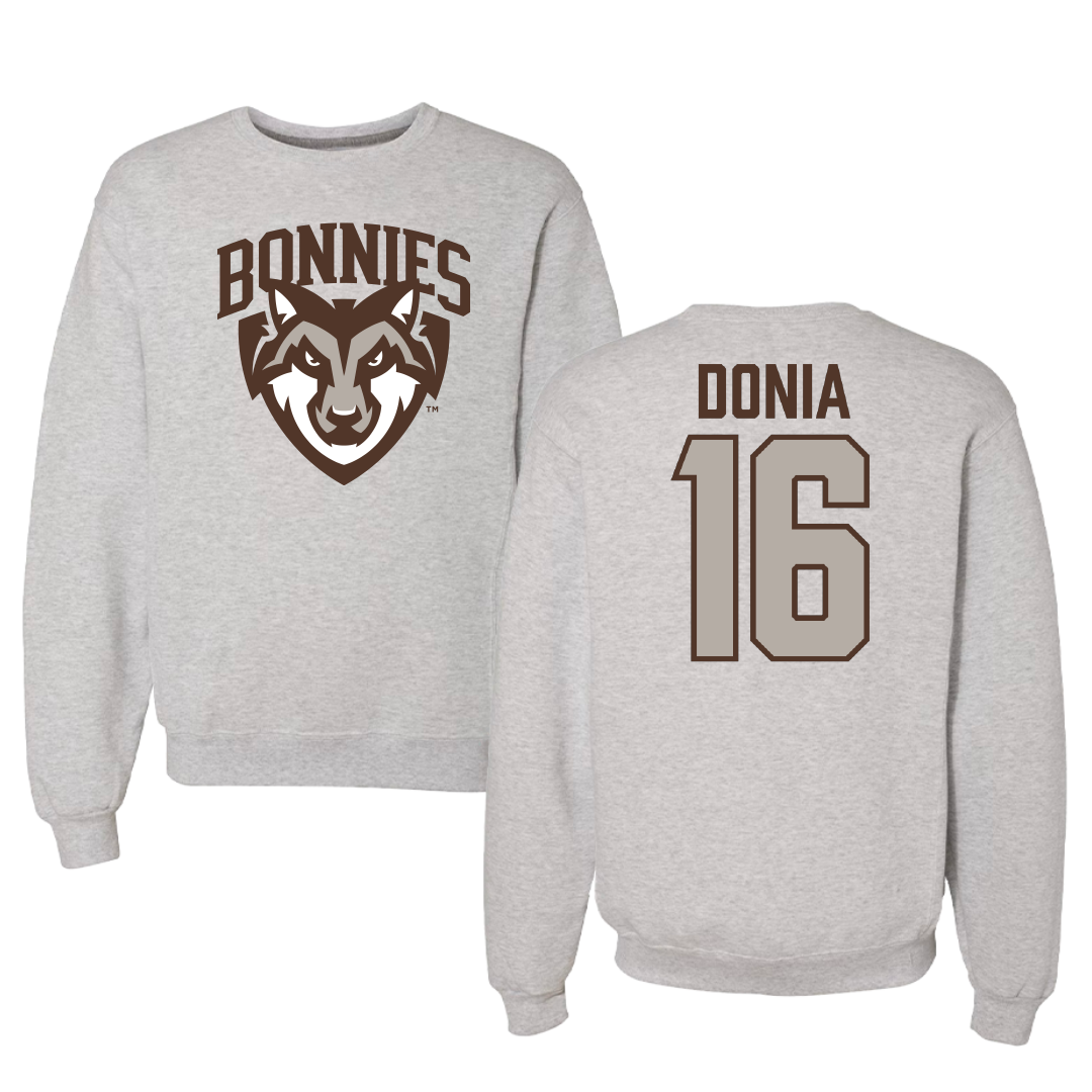 St. Bonaventure University Soccer Gray Crewneck - #16 Alessia Donia