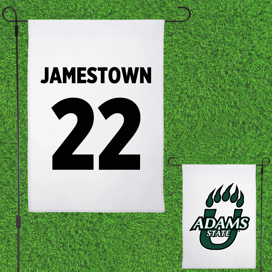 Adams State University Basketball White Garden Flag - #22 Tajaun Jamestown