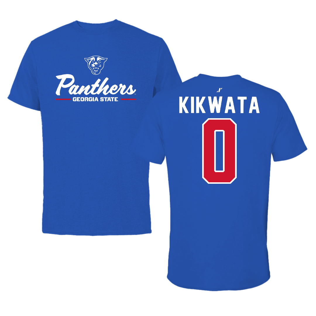 Georgia State University Football Blue General Performance Tee - #0 Peter Kikwata