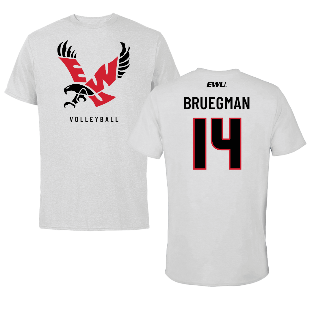Eastern Washington University Volleyball Light Gray Performance Tee - #14 Elle Bruegman