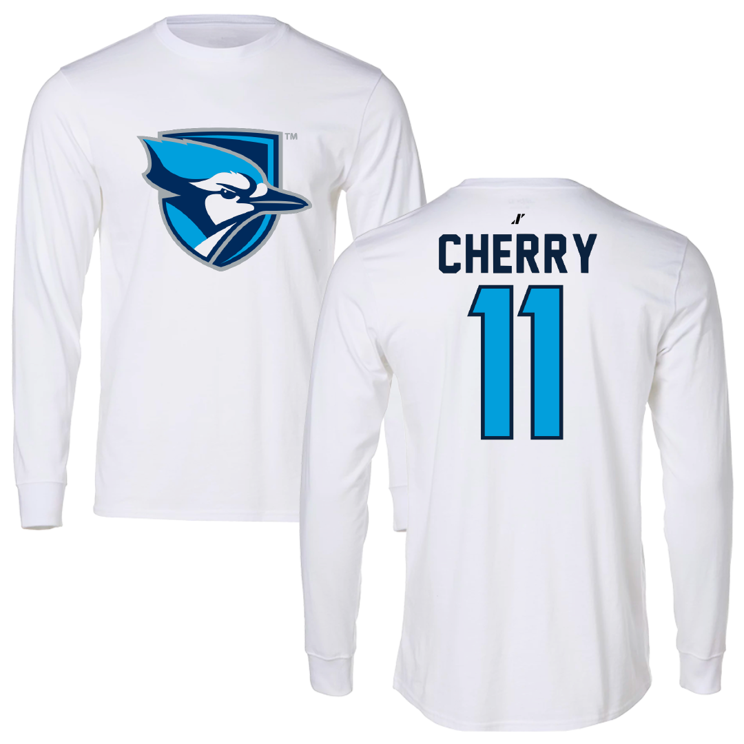 Elmhurst University Basketball White Performance Long Sleeve - #11 Jack Cherry