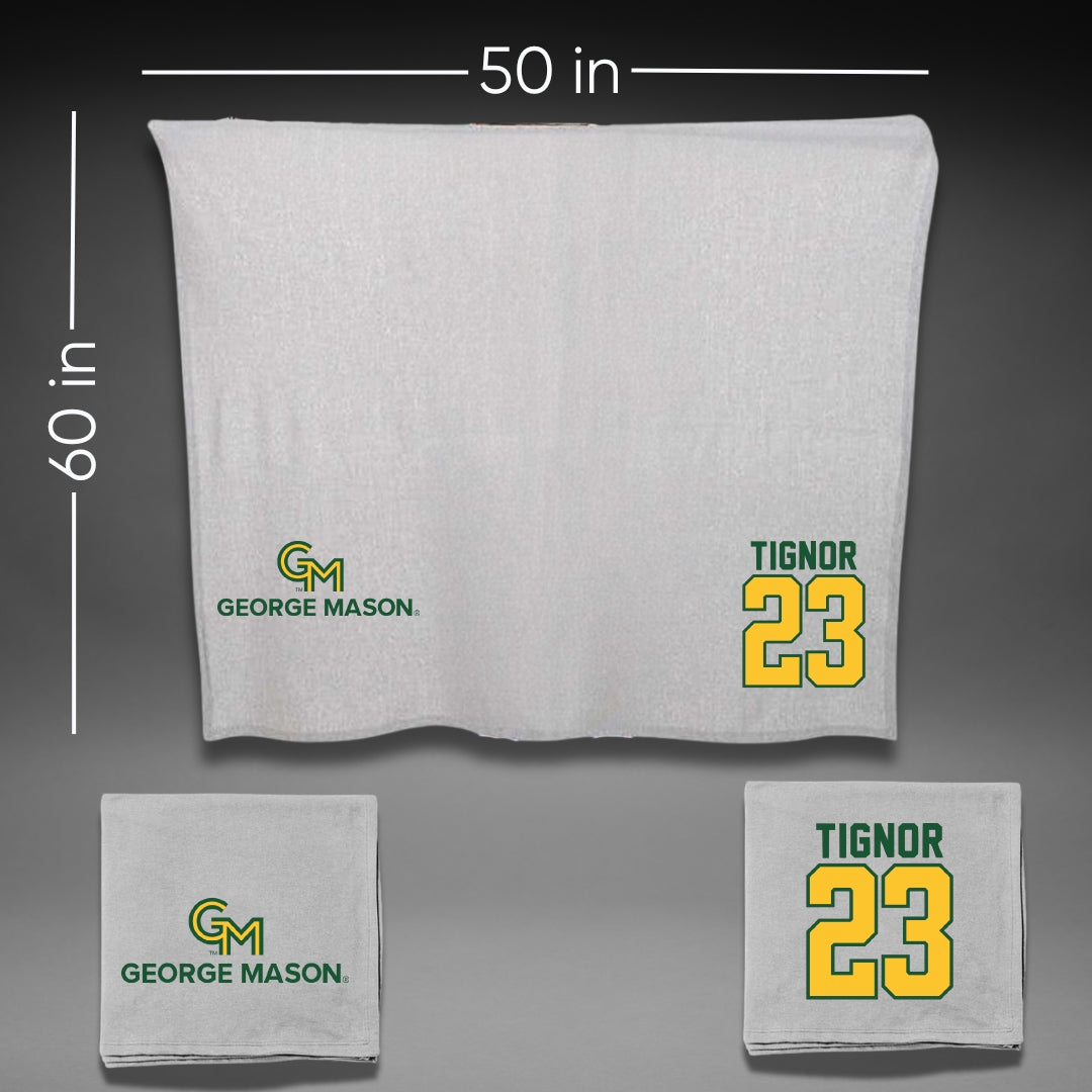 George Mason University Baseball Gray Blanket - #23 Laken Tignor
