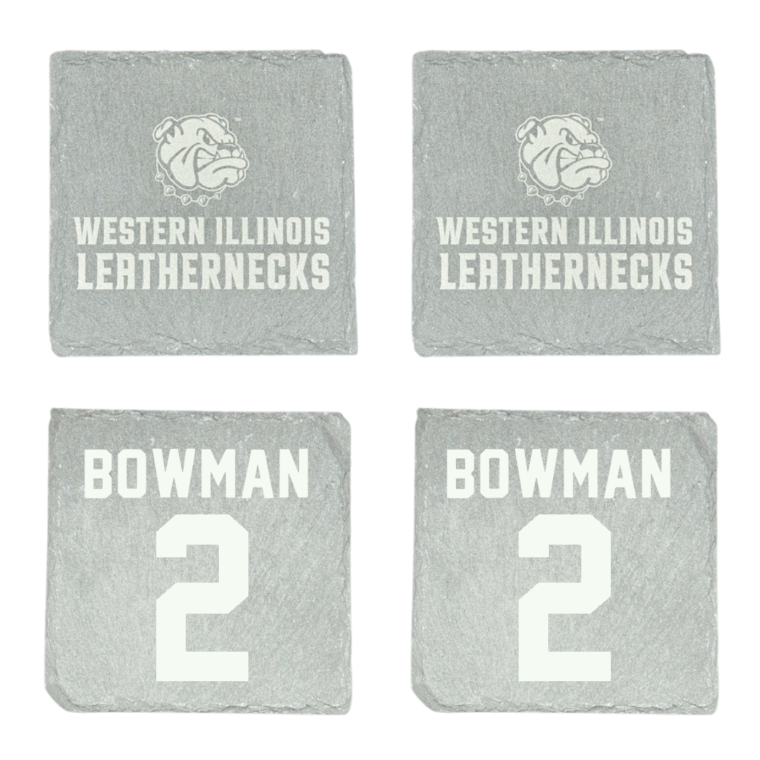Western Illinois University Basketball Stone Coaster (4 Pack)  - #2 Shelby Bowman