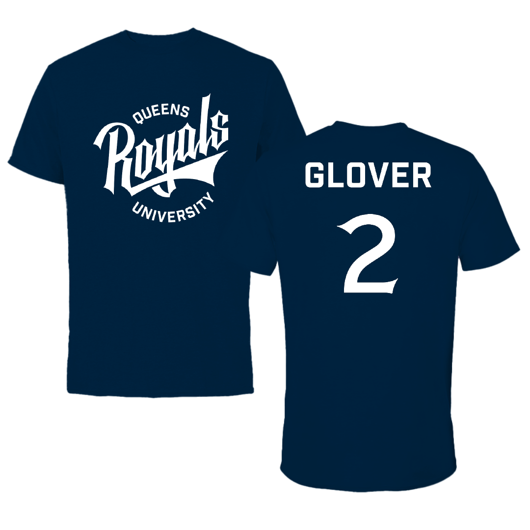Queens University of Charlotte Soccer Navy Performance Tee - #2 Ella Glover