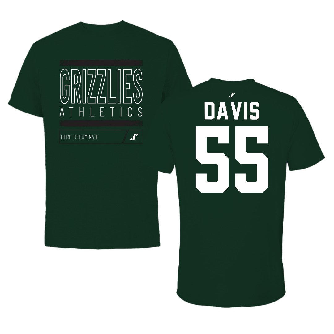 Adams State University Softball Forest Green Dominate Tee - #55 Aubree Davis