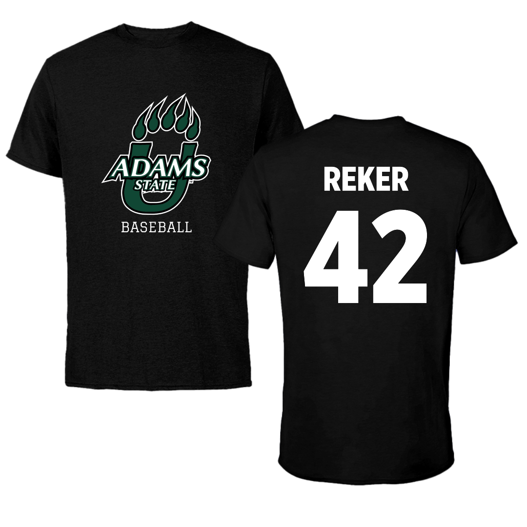 Adams State University Baseball Black State Tee - #42 Seth Reker