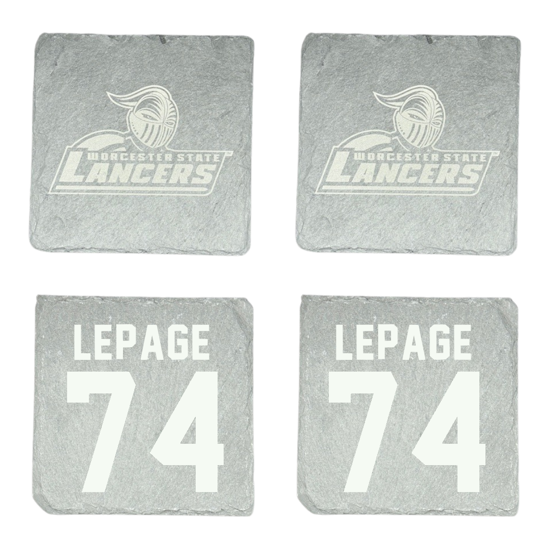 Worcester State University Football Stone Coaster (4 Pack)  - #74 Gavin Lepage