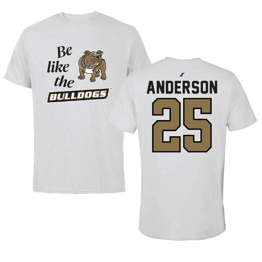 Bryant University Football Light Gray Be Like Us Performance Tee - #25 Devon Anderson