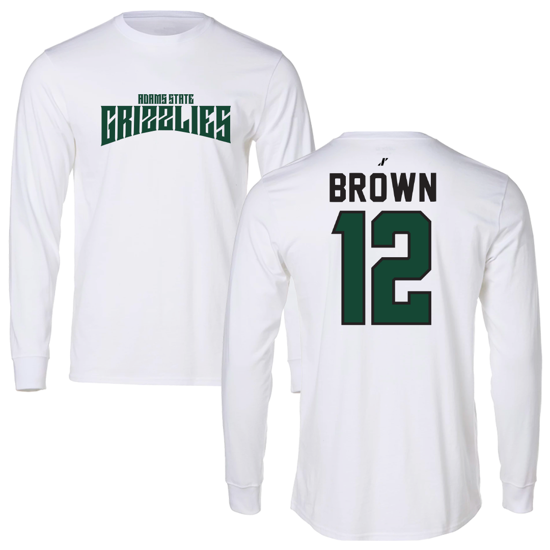 Adams State University Baseball White Classic Performance Long Sleeve - #12 Payton Brown