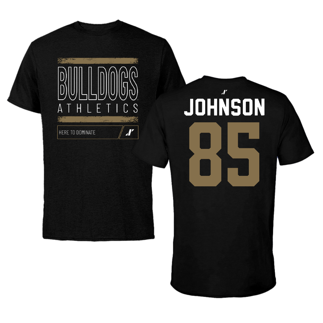 Bryant University Football Black Dominate Tee - #85 Patrick Johnson