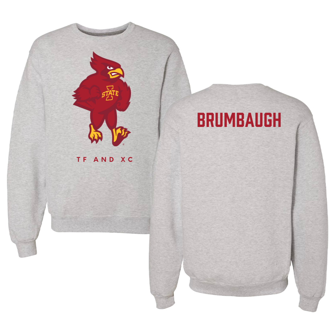 Iowa State University TF and XC Gray Crewneck - Jadan Brumbaugh