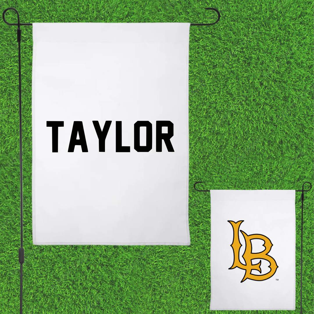 Long Beach State University TF and XC White Garden Flag - Levi Taylor