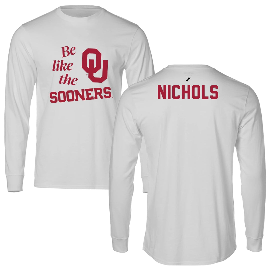 University of Oklahoma Wrestling Light Gray Be Like Us Performance Long Sleeve - Ryan Nichols