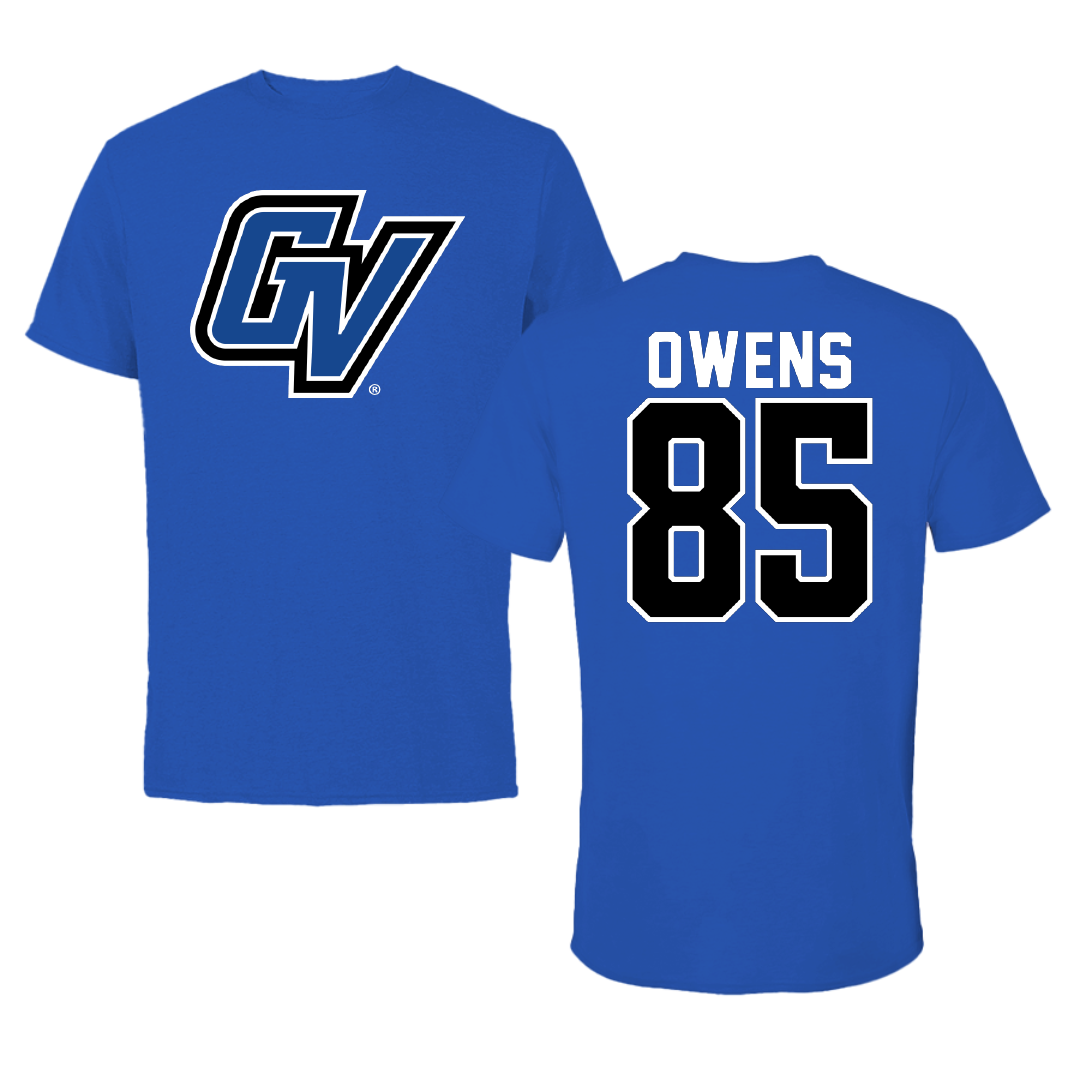 Grand Valley State University Football Blue Performance Tee - #85 Kenyon Owens