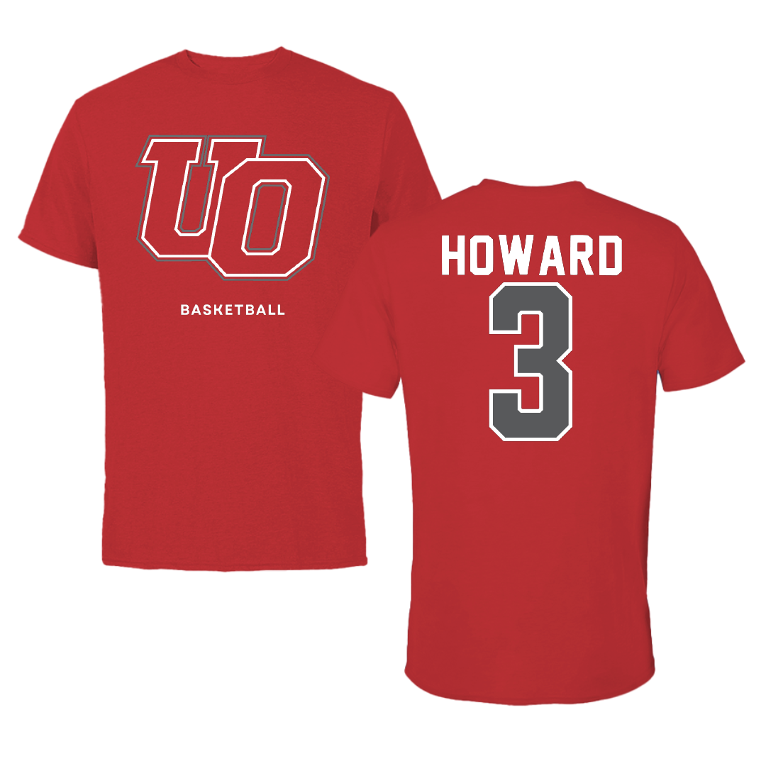 The University of Olivet Basketball Red Performance Tee - #3 Sam Howard