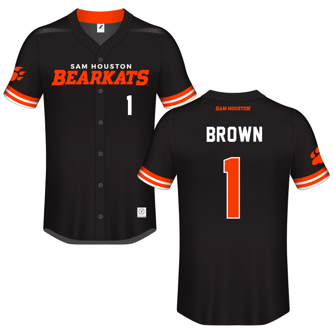 Sam Houston State University Black Button-Down Jersey - #1 Blake Brown