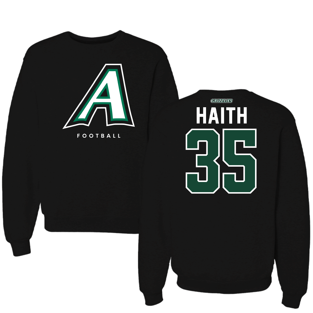 Adams State University Football Black Crewneck - #35 Elijah Haith