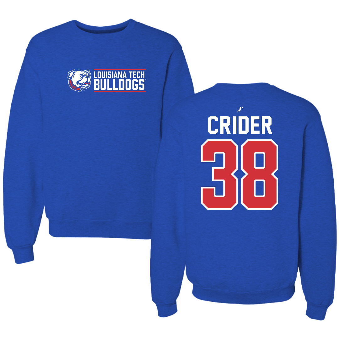 Louisiana Tech University Baseball Blue General Crewneck - #38 Nate Crider