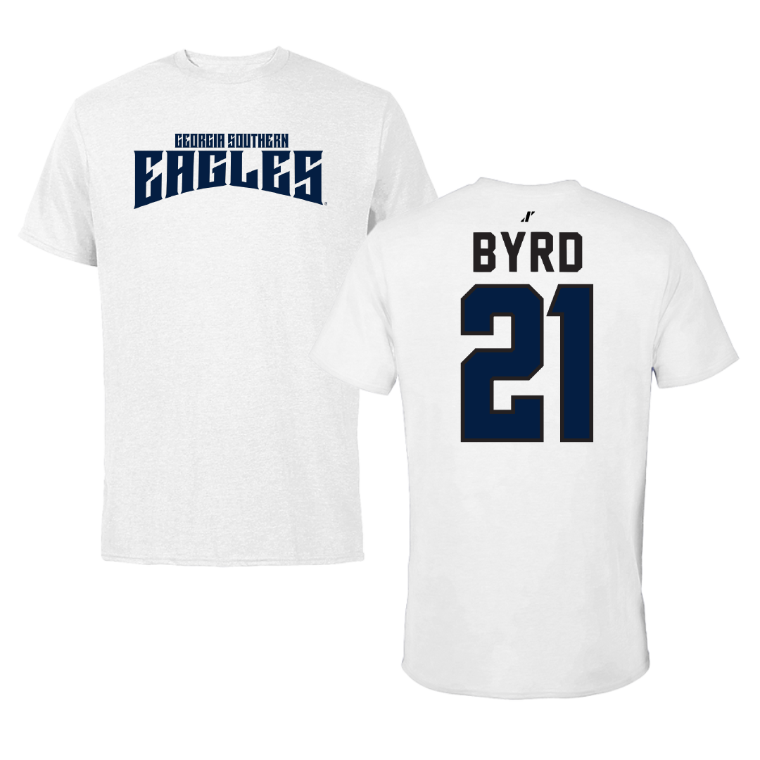 Georgia Southern University Basketball White Classic Tee - #21 Amoni Byrd